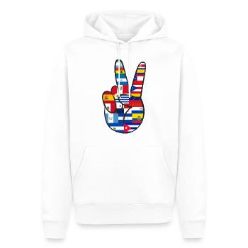 Signe de la paix du Mois national du patrimoine hispanique - Sweat à capuche Premium bio Homme - blanc - Devant - Nico (187cm)