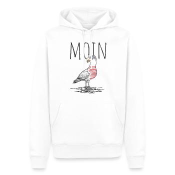 Moin Digga Möwe Vogel See Meer Segeln - Männer Premium Bio Hoodie - Weiß - Vorne - Nico (187cm)