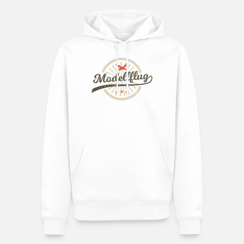 Modellflug Modellbauer Flugzeug Geschenk Retro - Männer Premium Bio Hoodie - Weiß