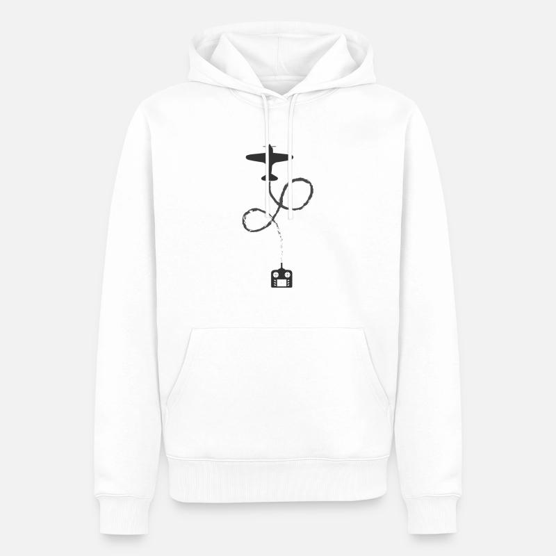 Conception de pilote d'avion modèle - Sweat à capuche Premium bio Homme - blanc