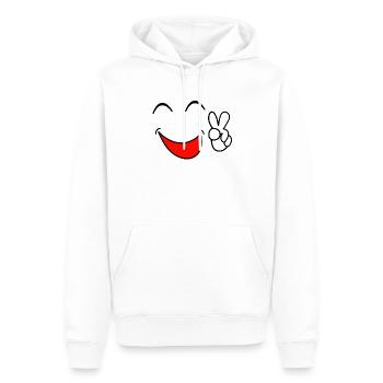 Lustiges Gesicht für Halloween und Karneval - Männer Premium Bio Hoodie - Weiß - Vorne - Nico (187cm)