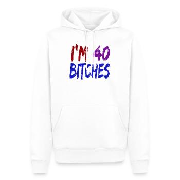 40e anniversaire cadeau de quarante ans - Sweat à capuche Premium bio Homme - blanc - Devant - Nico (187cm)