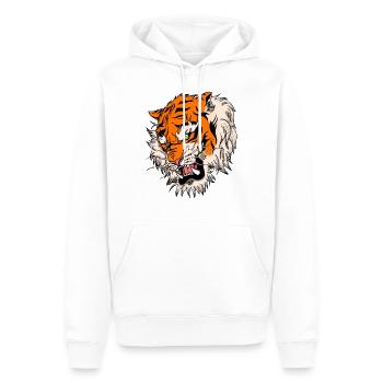 Katze Japanischer Tiger Tattoo Design Zeichnung - Männer Premium Bio Hoodie - Weiß - Vorne - Nico (187cm)