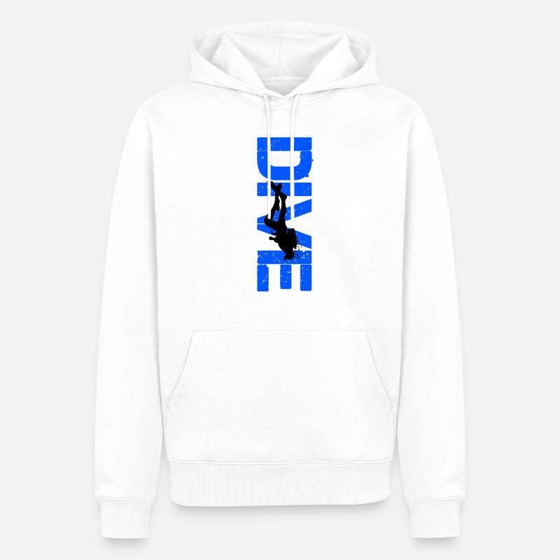 Diving Diver Dive Dive Diving masque de plongée lunettes de plongée - Sweat à capuche Premium bio Homme - blanc