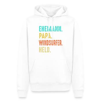 Windsurfen Papa Vater Windsurfer Surfer Vatertag - Männer Premium Bio Hoodie - Weiß - Vorne - Nico (187cm)