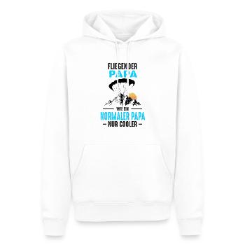 Paragliding Papa Fallschirmspringer Vater Gleitfli - Männer Premium Bio Hoodie - Weiß - Vorne - Nico (187cm)