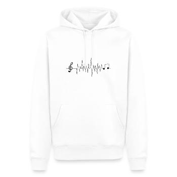 Musique notes de musique battement de coeur - Sweat à capuche Premium bio Homme - blanc - Devant - Nico (187cm)