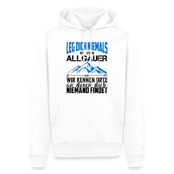 Allgäu Allgäuer Oberbayern Alpen Geschenkidee - Männer Premium Bio Hoodie - Weiß - Vorne - Nico (187cm)