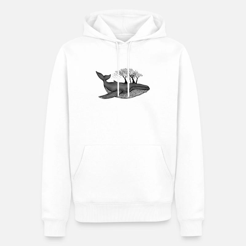 Naturschutz Wal mit Bäume Geschenkidee - Männer Premium Bio Hoodie - Weiß