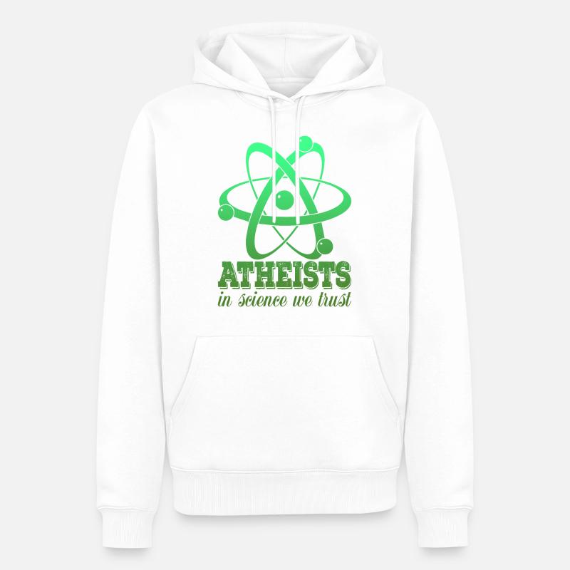 Dieu athée athée drôle disant - Sweat à capuche Premium bio Homme - blanc