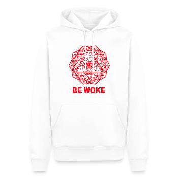 Be Woke - Men’s Premium Organic Hoodie - white - Front - Nico (187cm)