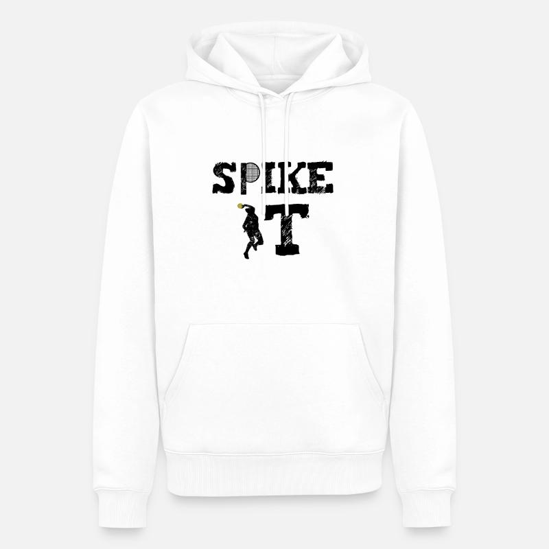 Conception de Spikeball - Sweat à capuche Premium bio Homme - blanc