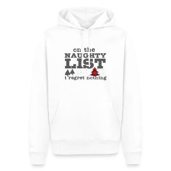 Sur la liste coquine - Noël design - Sweat à capuche Premium bio Homme - blanc - Devant - Nico (187cm)