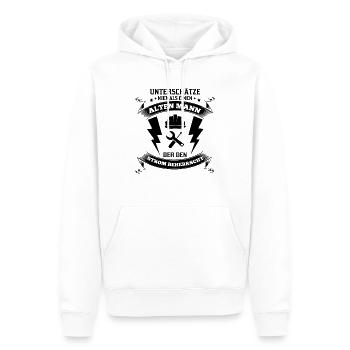 Electricians never underestimate - Men’s Premium Organic Hoodie - white - Front - Nico (187cm)