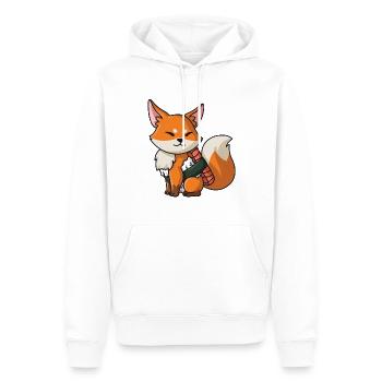 Sushi renard japonais sushi dames - Sweat à capuche Premium bio Homme - blanc - Devant - Nico (187cm)