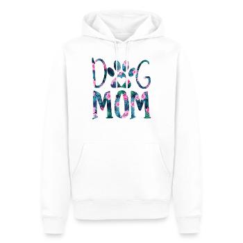 Maman de chien - Maman de chien - Motif de fleurs de maman de chien - Sweat à capuche Premium bio Homme - blanc - Devant - Nico (187cm)