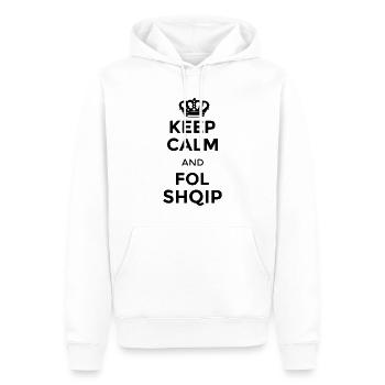 Keep calm and fol shqip Sprich Albanischshqip - Männer Premium Bio Hoodie - Weiß - Vorne - Nico (187cm)