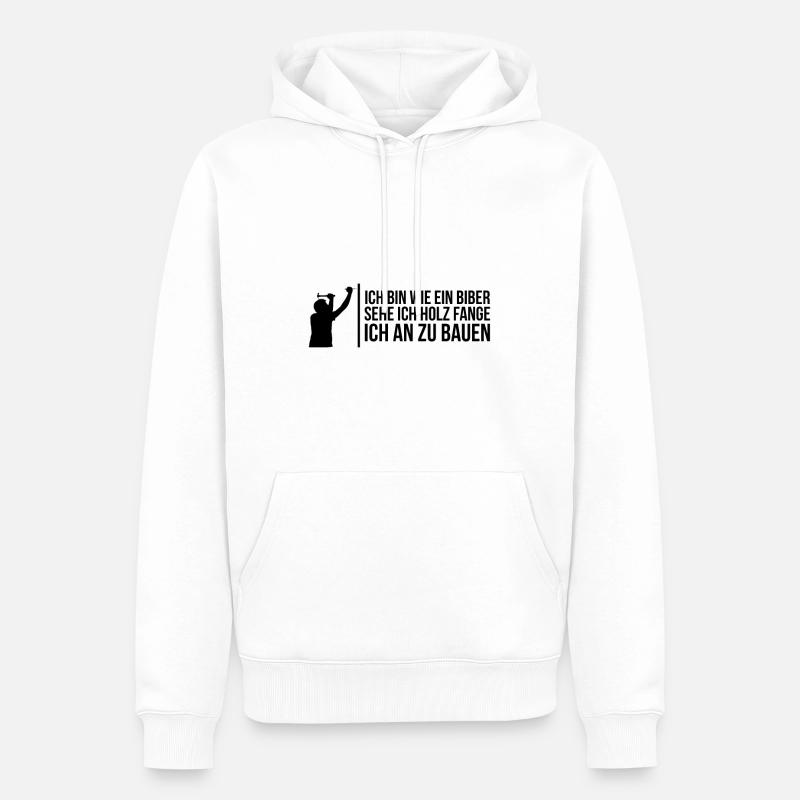 Spruch Zimmermann - Männer Premium Bio Hoodie - Weiß