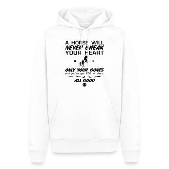 Ein Pferd wird niemals dein Herz brechen Lustiges Pferd Lo - Männer Premium Bio Hoodie - Weiß - Vorne - Nico (187cm)