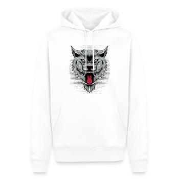 Loup sauvage | Meute de loups - Sweat à capuche Premium bio Homme - blanc - Devant - Nico (187cm)