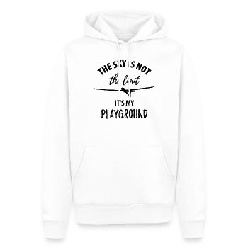 The sky is not the limit it s my playground - Männer Premium Bio Hoodie - Weiß - Vorne - Nico (187cm)