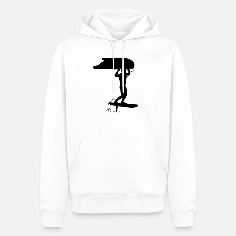 Surfen mit Wingfoil - Männer Premium Bio Hoodie - Weiß