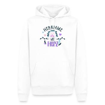 Hebamme mit Herz Geschenk - Männer Premium Bio Hoodie - Weiß - Vorne - Nico (187cm)