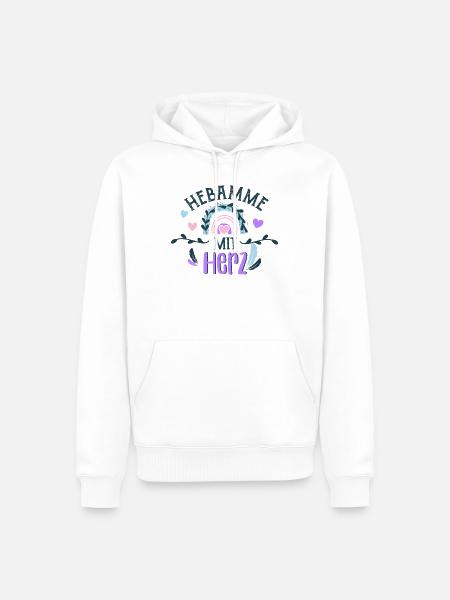 Hebamme mit Herz Geschenk - Männer Premium Bio Hoodie - Weiß
