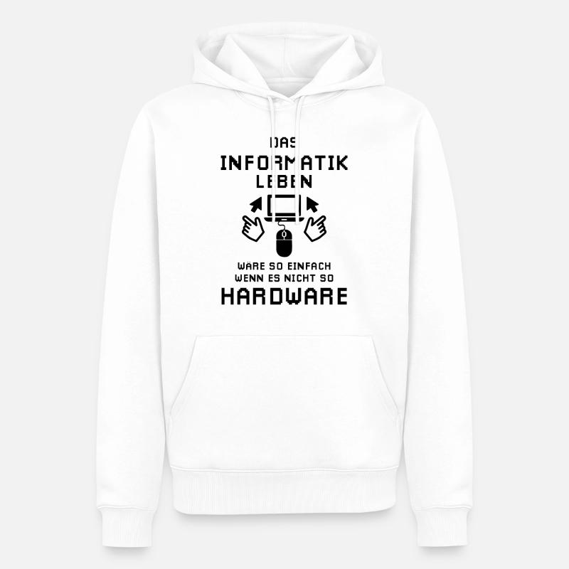Das Informatik Leben - Männer Premium Bio Hoodie - Weiß