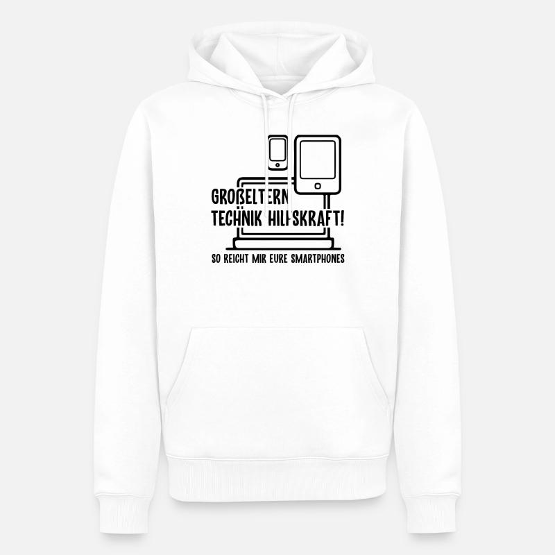 Großeltern Technik Hilfskraft - Männer Premium Bio Hoodie - Weiß