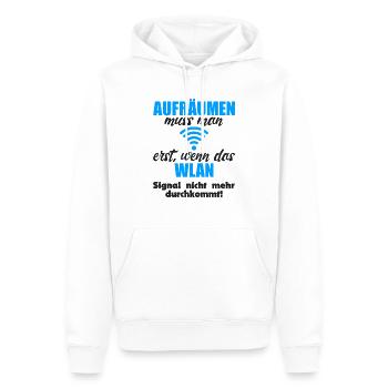 Aufräumen erst wenn das Wlan nicht mehr durchkommt - Männer Premium Bio Hoodie - Weiß - Vorne - Nico (187cm)