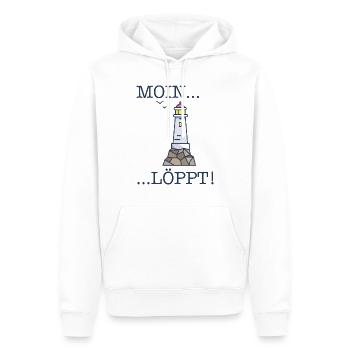 Moin Löppt Leuchtturm Anker Hafen Möwen - Männer Premium Bio Hoodie - Weiß - Vorne - Nico (187cm)