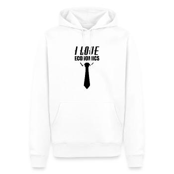 J'aime l'économie économiste économiste économiste - Sweat à capuche Premium bio Homme - blanc - Devant - Nico (187cm)
