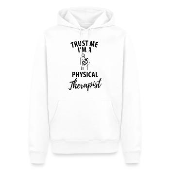 Cadeau drôle de physiothérapeute disant drôle - Sweat à capuche Premium bio Homme - blanc - Devant - Nico (187cm)