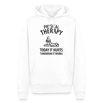 Cadeau drôle de physiothérapeute disant drôle - Sweat à capuche Premium bio Homme - blanc - Devant - Nico (187cm)