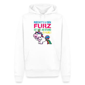 Buntes pupsen Einhorn Furz furzen Meme Geschenk - Männer Premium Bio Hoodie - Weiß - Vorne - Nico (187cm)
