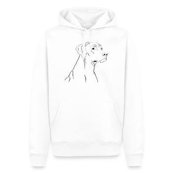 Rhodesian Ridgeback drawing - Men’s Premium Organic Hoodie - white - Front - Nico (187cm)