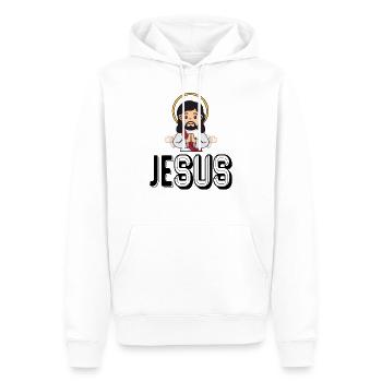 Jesus SUS Christus - Männer Premium Bio Hoodie - Weiß - Vorne - Nico (187cm)