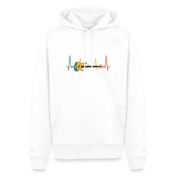 Bass Guitar Heartbeat - Gift for Bassists - Men’s Premium Organic Hoodie - white - Front - Nico (187cm)