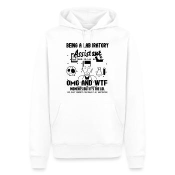 Être un assistant de laboratoire Chemises - Sweat à capuche Premium bio Homme - blanc - Devant - Nico (187cm)