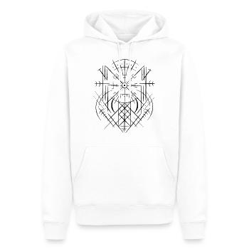 Vegvisir Runic Compass Celts Viking Web Wyrd - Men’s Premium Organic Hoodie - white - Front - Nico (187cm)