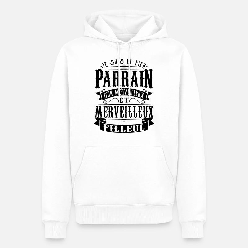 Patenonkel Pate Geschenk Taufpate - Männer Premium Bio Hoodie - Weiß