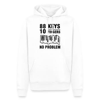 Cadeau de piano pianiste piano joueur pianiste - Sweat à capuche Premium bio Homme - blanc - Devant - Nico (187cm)