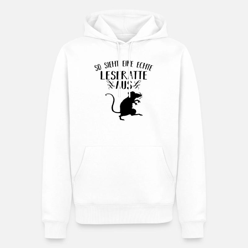 Leseratte Bücher lesen Geschenk - Männer Premium Bio Hoodie - Weiß