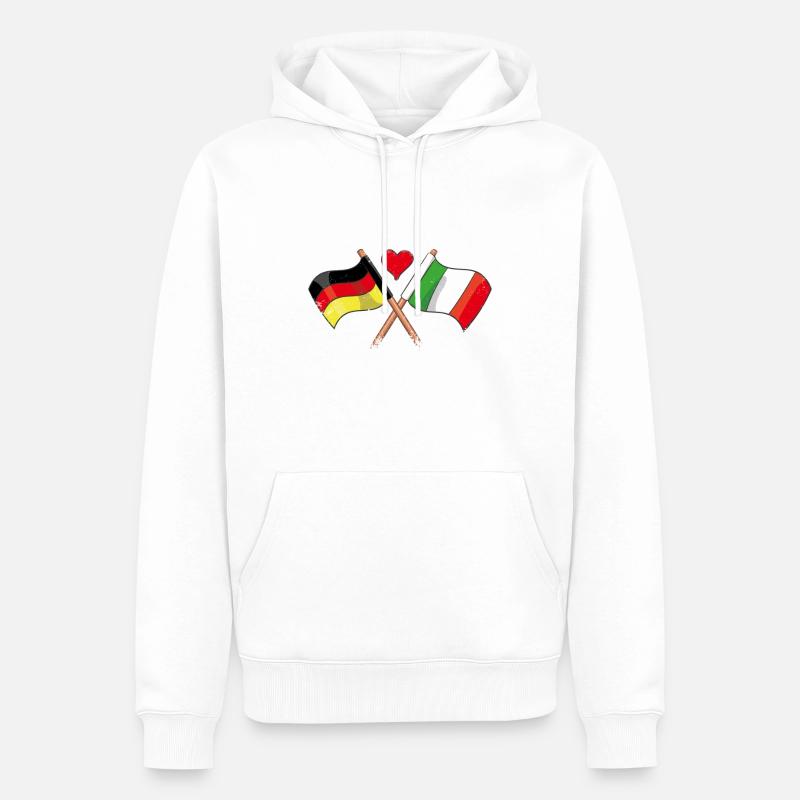 J'aime l'Italie drapeau drapeau - Sweat à capuche Premium bio Homme - blanc