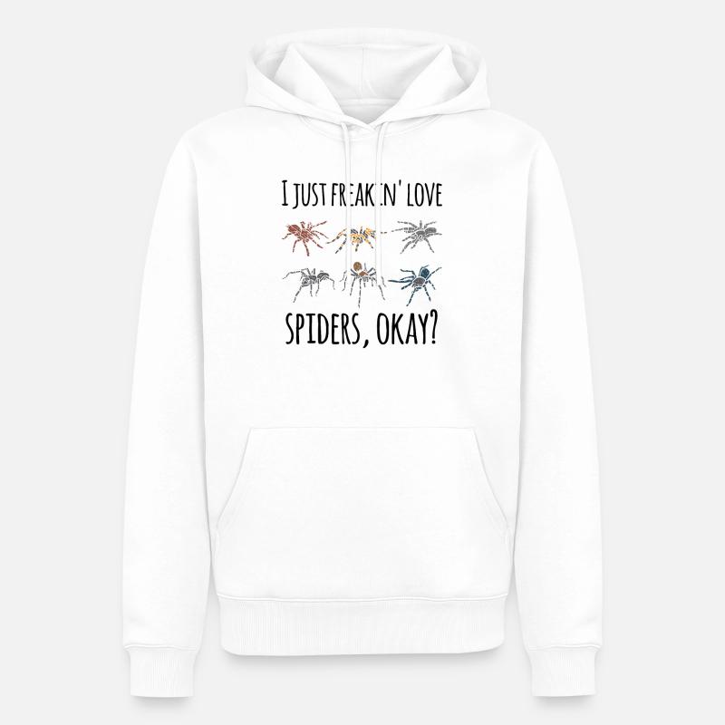 Araignée aime dire élevage d'araignées - Sweat à capuche Premium bio Homme - blanc