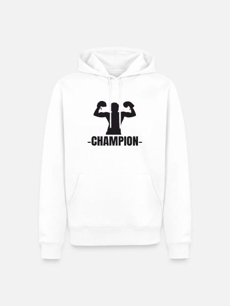 Boxen Champion - Männer Premium Bio Hoodie - Weiß