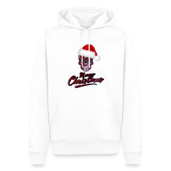 Totenkopf im Weihnachts Design - Männer Premium Bio Hoodie - Weiß - Vorne - Nico (187cm)