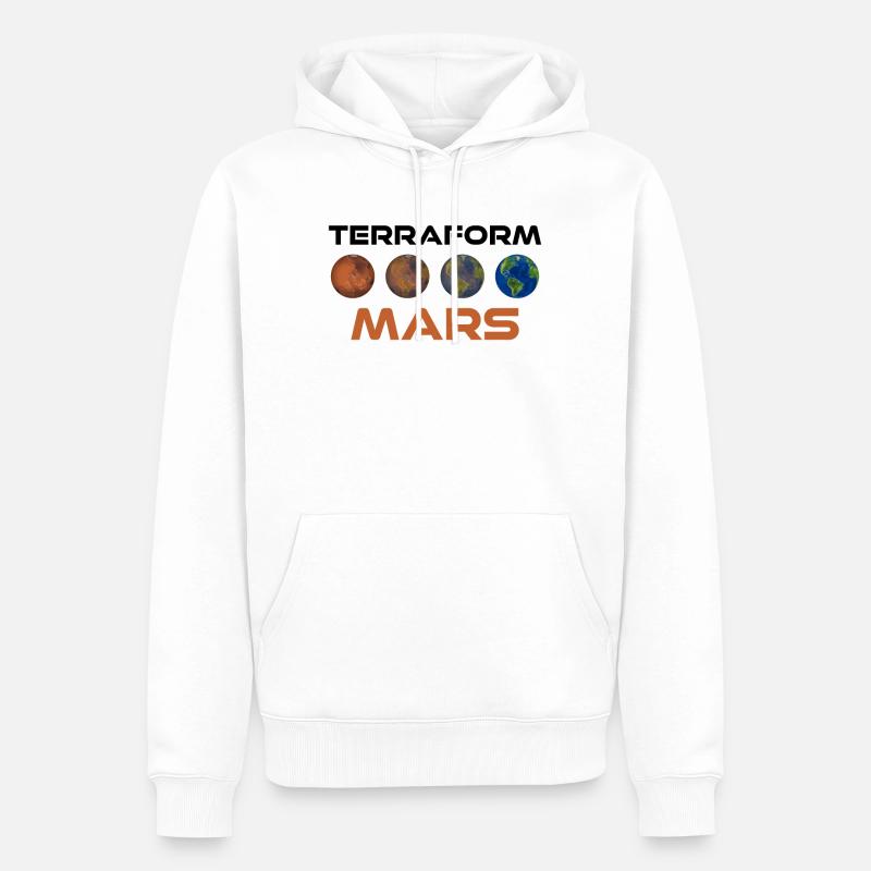 Terraform Mars - Männer Premium Bio Hoodie - Weiß