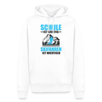 Schule ist wichtig Skifahren ist wichtiger ski - Männer Premium Bio Hoodie - Weiß - Vorne - Nico (187cm)
